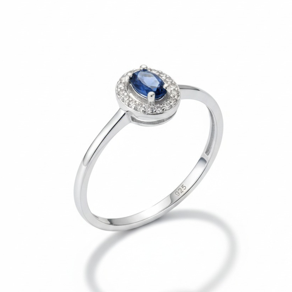 ANEL CRAV AZUL PEDRA OVAL