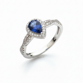 ANEL LUXO ZIRC OVAL AZUL CRAV FIO TRANÇADO