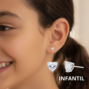 BRINCO CORAÇÃO ZIRCONIA ITALIANO (SERVE INFANTIL)