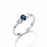 ANEL ZIRCONIA AZUL COM CORAÇÃO