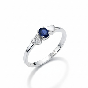 ANEL ZIRCONIA AZUL COM CORAÇÃO