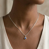 COLAR VENEZIANA V12 COM PINGENTE ITALIANO CRAV PP AZUL ESCURO