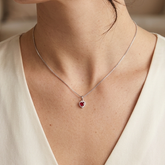 COLAR VENEZIANA V12 COM PINGENTE ITALIANO CORAÇÃO ROSA
