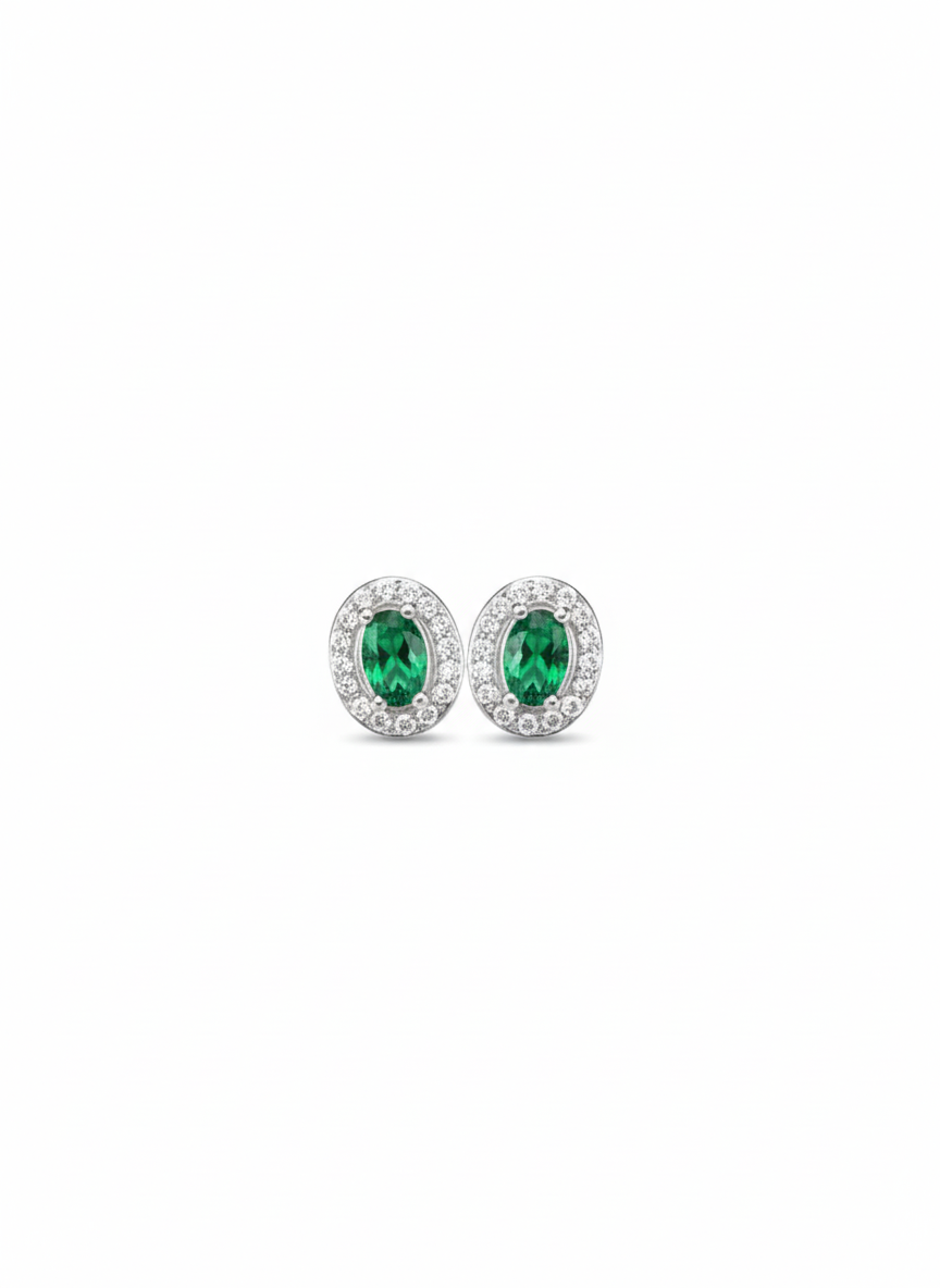 BRINCO CRAV ZIRC OVAL VERDE ESMERALDA