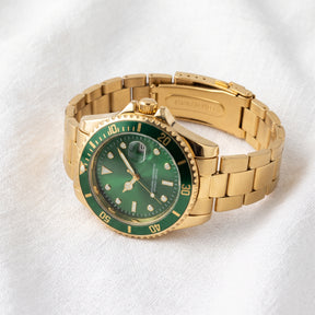 Relógio Masculino Dourado/Verde