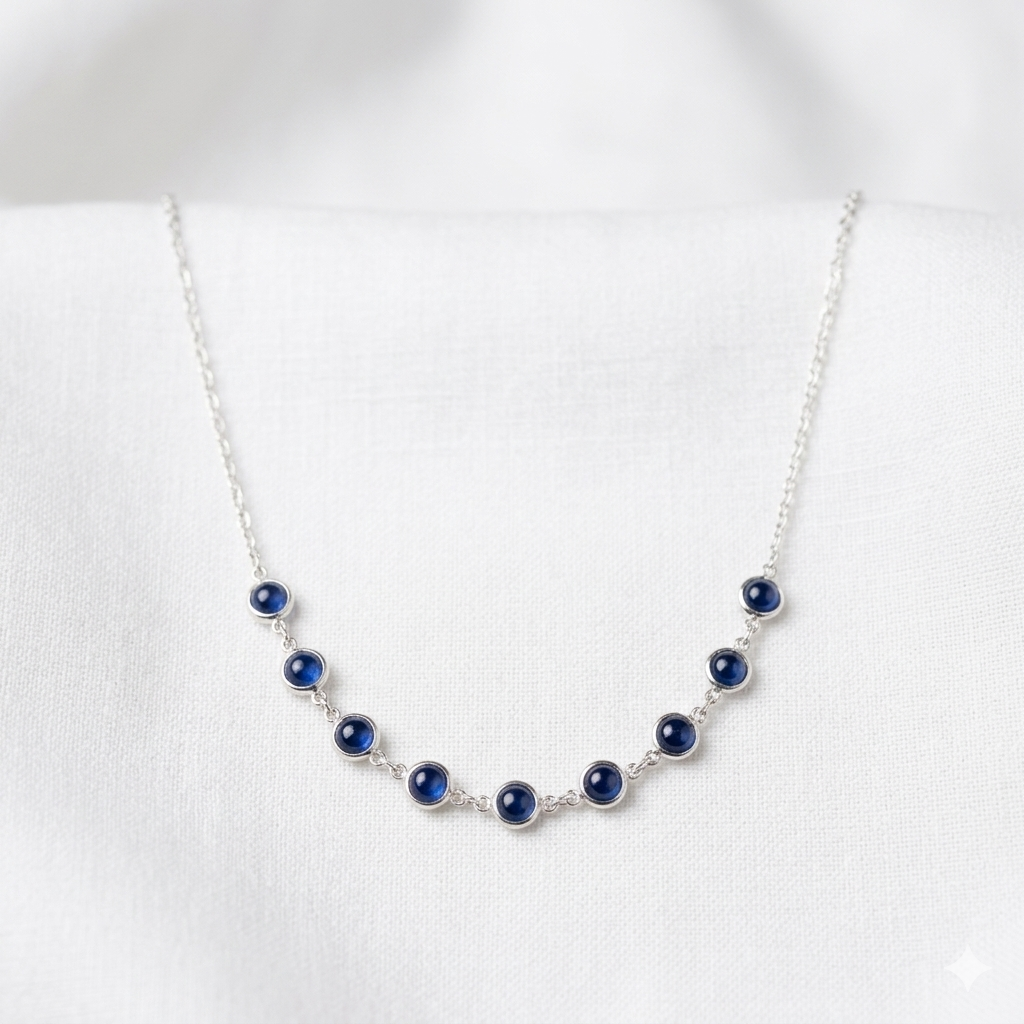 COLAR CHOKER AZUL ESCURO ZIRC INTERISSAS
