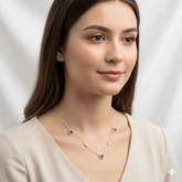 COLAR CHOKER ROSA CORAÇÕES