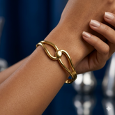 BRACELETE OVAL 2 INOX DOURADO