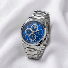 Relógio Masculino Prata/Azul