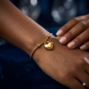 PULSEIRA CORAÇÃO PEND G INOX DOURADO