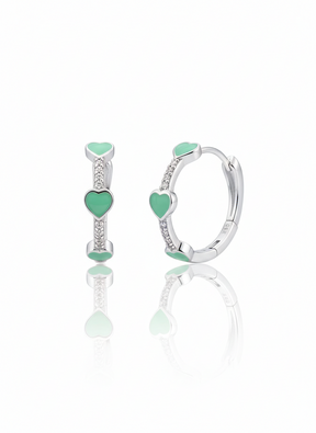 BRINCO ARGOLA CORAÇÕES VERDES CRAV