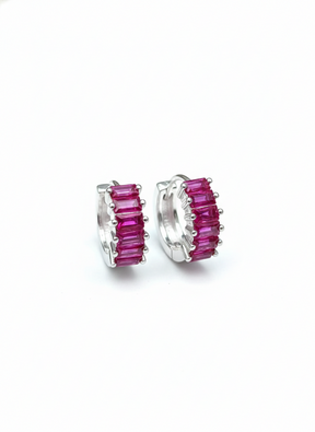 BRINCO ARGOLA ZIRC QUAD ROSA