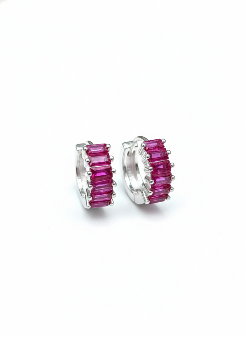 BRINCO ARGOLA ZIRC QUAD ROSA