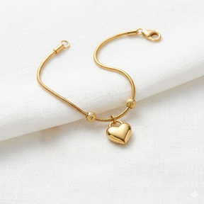 PULSEIRA CORAÇÃO PEND G INOX DOURADO