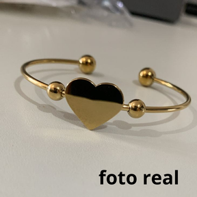 BRACELETE CORA MEIO BOLAS INOX DOURADO