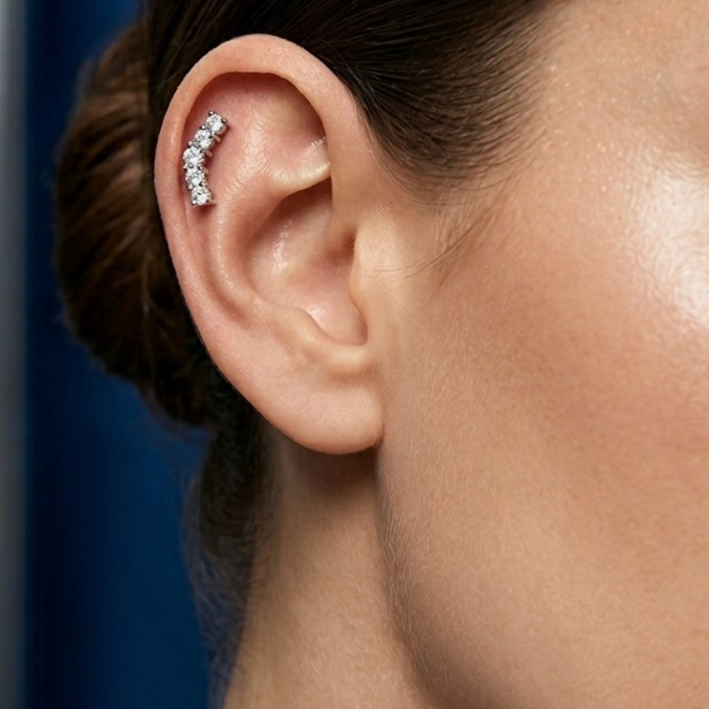 PIERCING ORELHA HELIX AÇO INOX PRATA