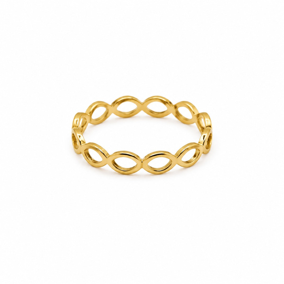 ANEL APARADOR INFINITOS INOX DOURADO 316L