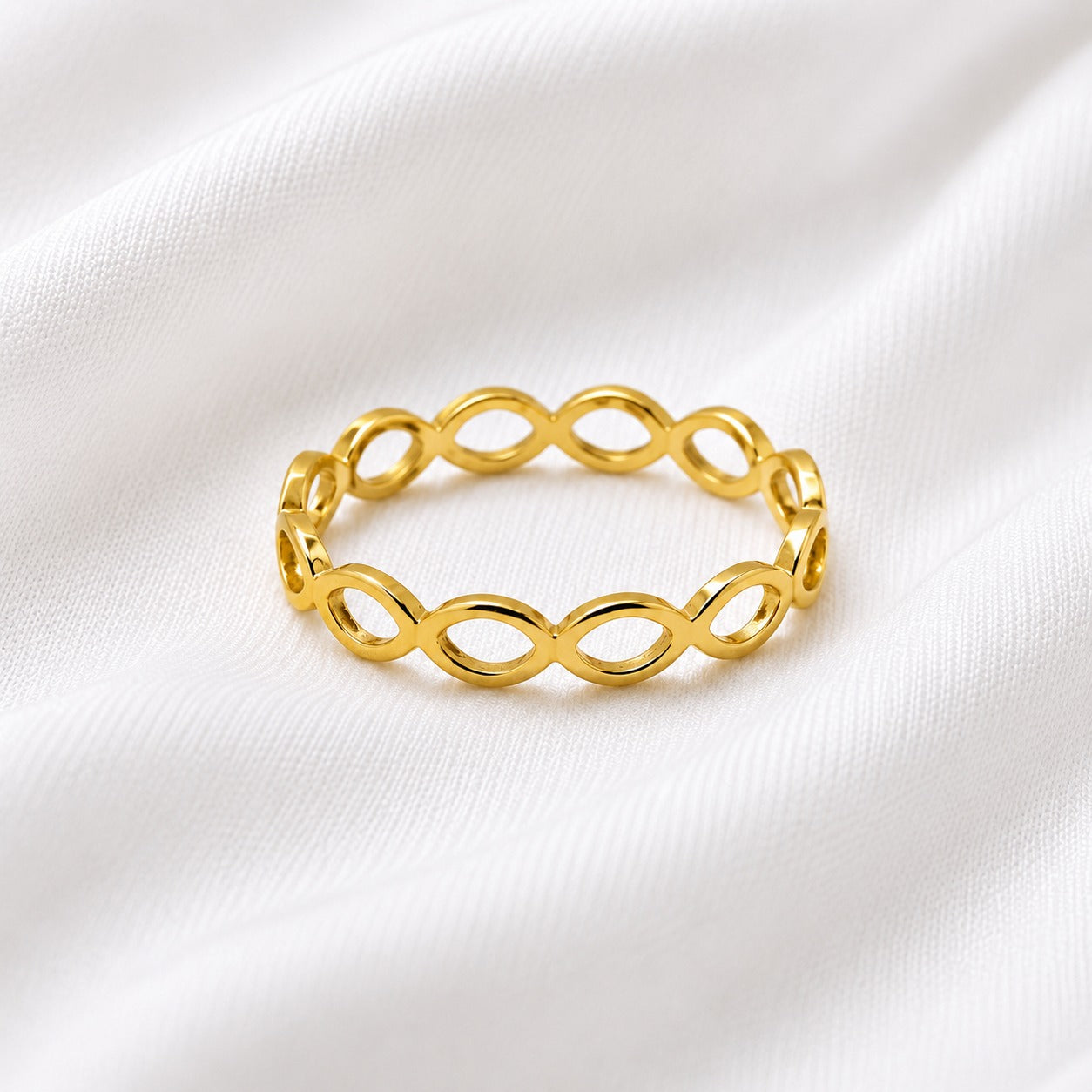 ANEL APARADOR INFINITOS INOX DOURADO 316L