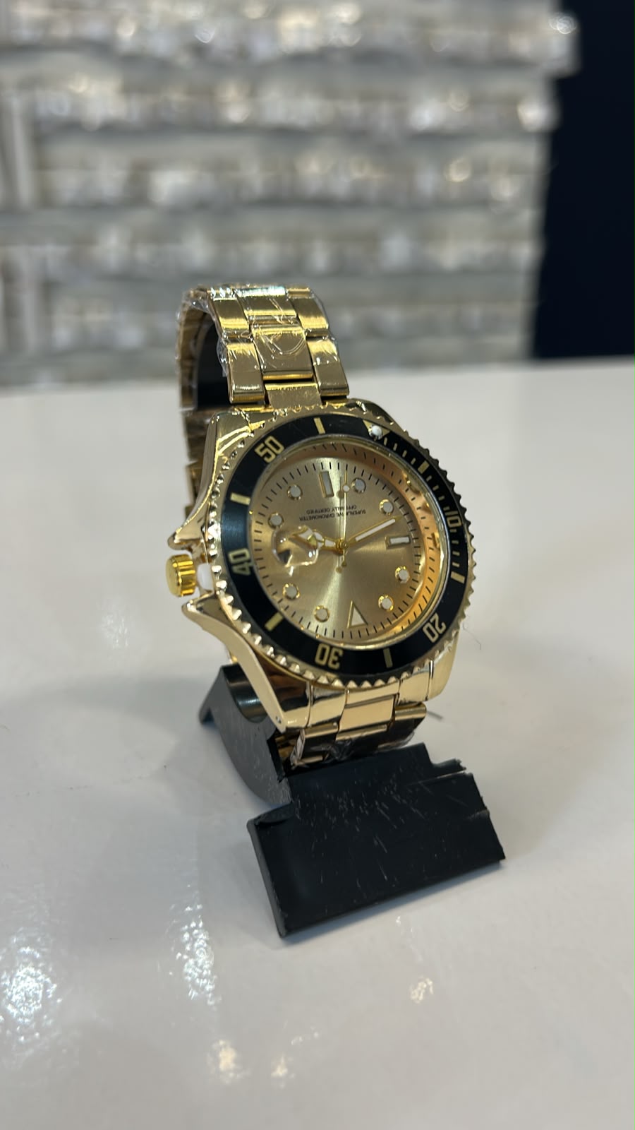 Relógio Masculino Dourado/Preto  Luxo