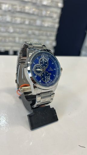 Relógio Masculino Prata/Azul