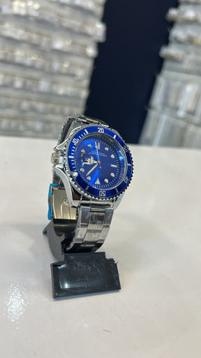 Relógio Masculino Prata/Azul Universal
