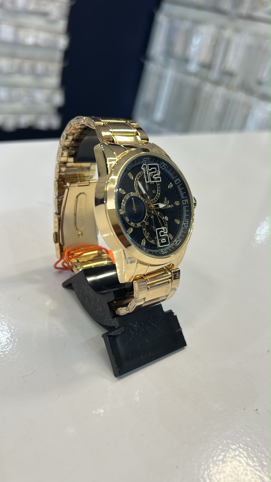Relógio Masculino Dourado/Preto Italiano
