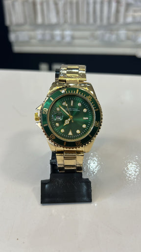 Relógio Masculino Dourado/Verde