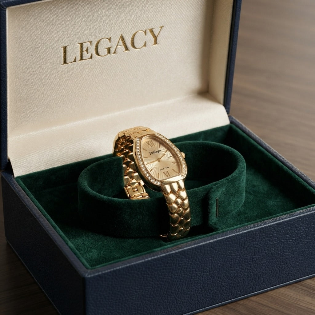 Relógio Feminino Luxo Dourado OVAL