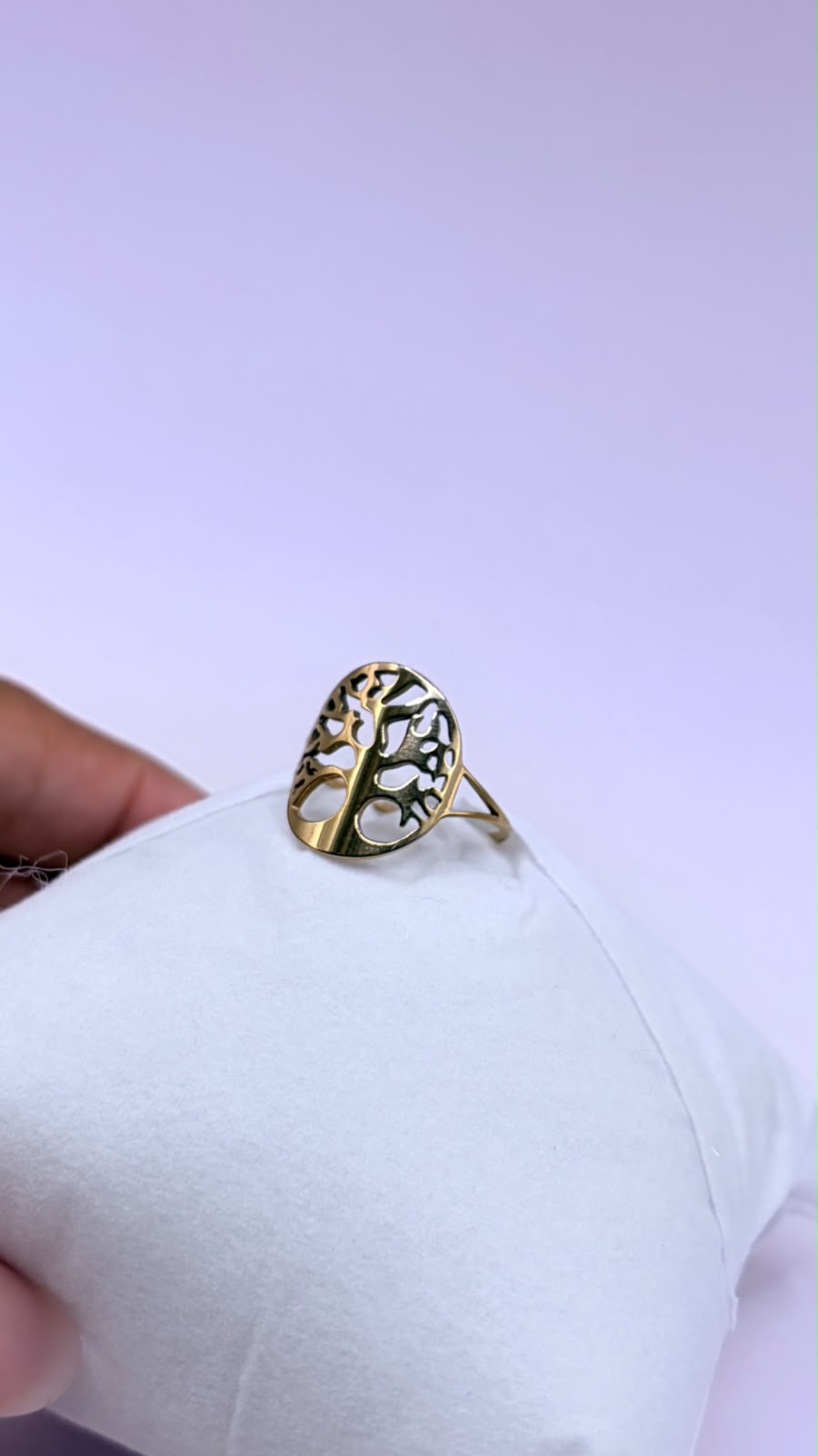 ANEL ARVORE DA VIDA INOX DOURADO