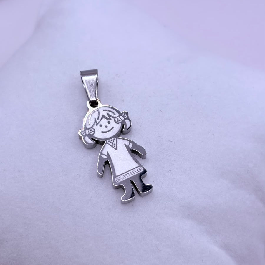 PINGENTE INOX PRATA MENINA
