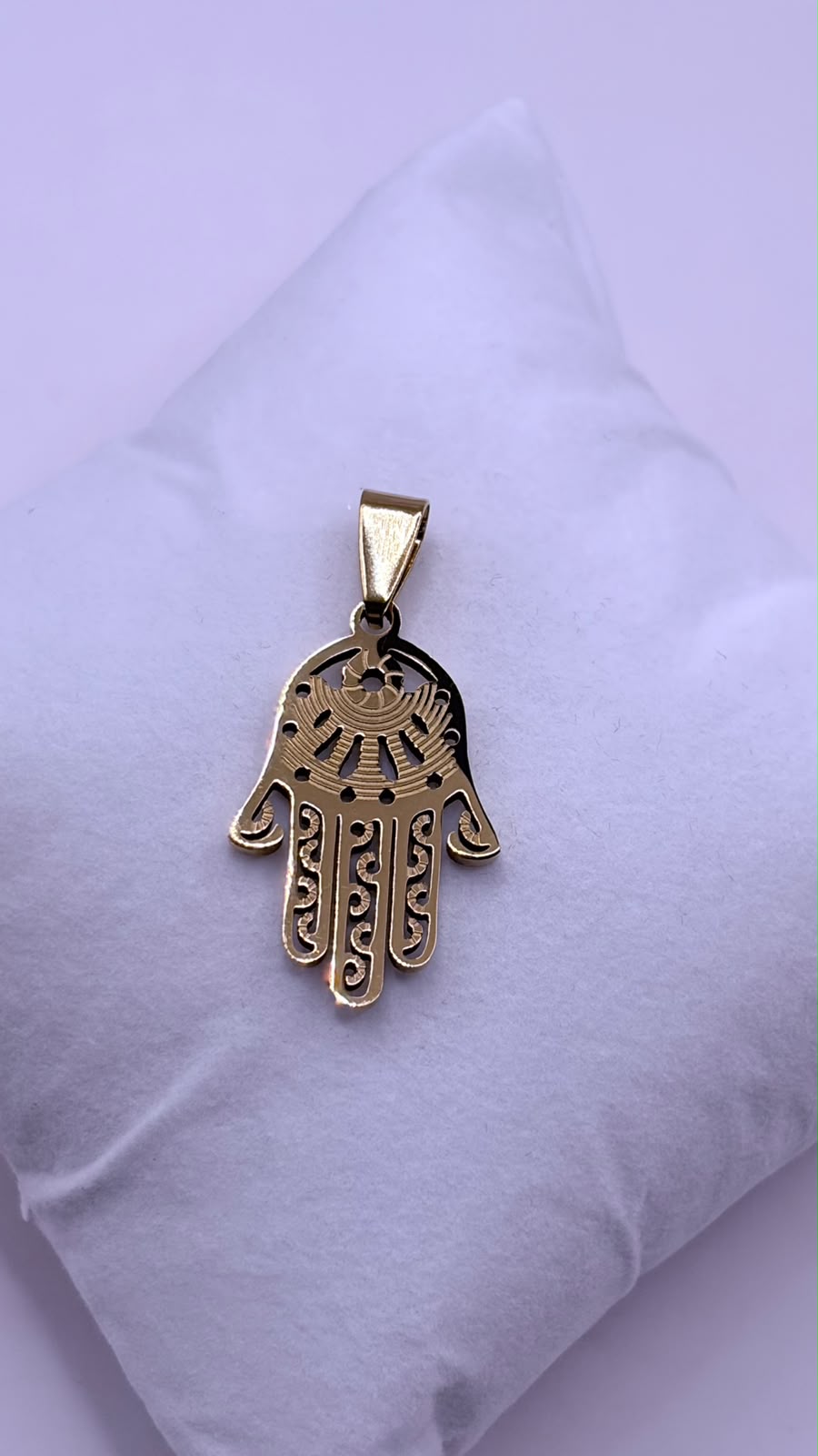 PINGENTE MAO DE FATIMA INOX PRATA E DOURADO