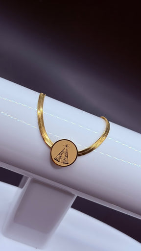 PULSEIRA LAMINADA NOSSA SENHORA INOX GOLD