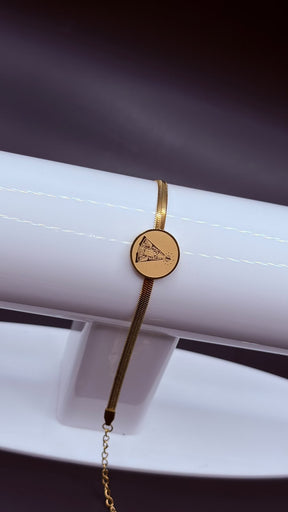 PULSEIRA LAMINADA NOSSA SENHORA INOX GOLD