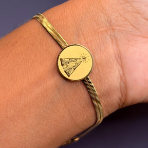 PULSEIRA LAMINADA NOSSA SENHORA INOX GOLD
