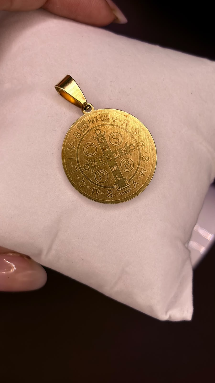 PINGENTE INOX GOLD SAO BENTO MEDALHA