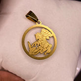 PINGENTE INOX GOLD SÃO JORGE
