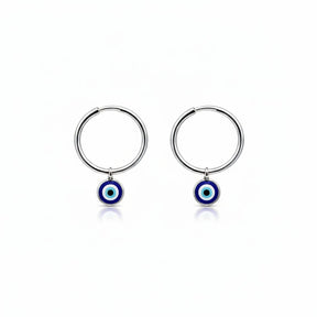 BRINCO ARGOLA OLHO GREGO AZUL ESCURO PENDURADO