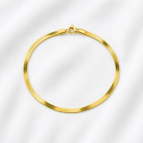 PULSEIRA INOX DOURADA MALHA FITA FINA LISA