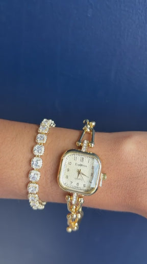 Relógio Feminino Pulseira de ELOS LUXO